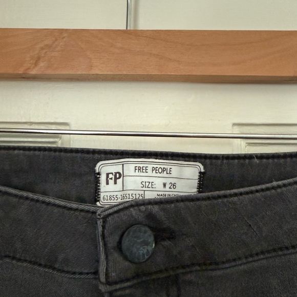 Free people high rise black bell bottom jeans. - Picture 2 of 3